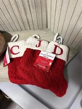 SET of 3 Crocheted Mini Embroidered Stockings 7” New!