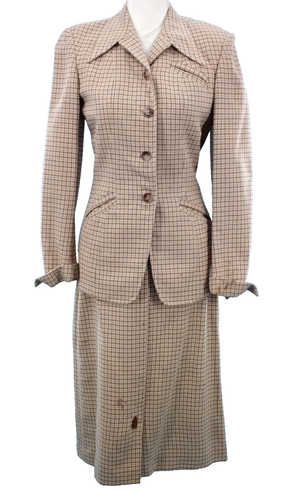 Brown 1940s Vintage Suits, Sets & Suit Separates for Women
