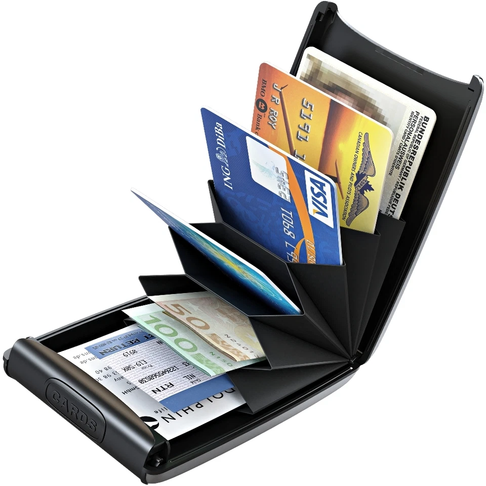 TRU VIRTU Aluminium Kreditkarten Etui Visitenkarten ec Kartenetui Card Case Neu - Bild 3 von 4