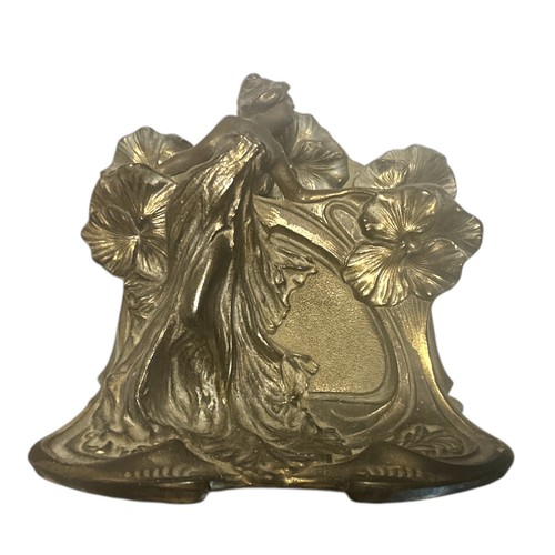 Gorgeous Antique Figural Art Nouveau Maiden/Nymph Brass Letter Holder - Picture 11 of 12