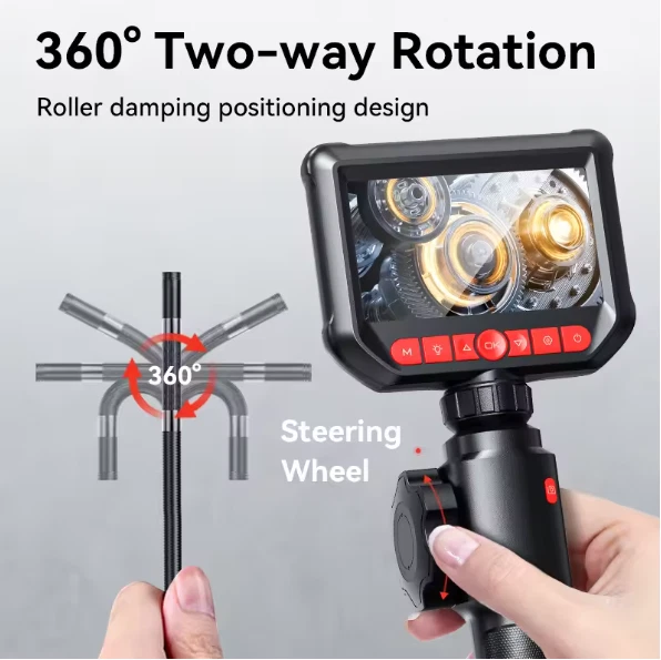 4.3in HD Borescope Camera 8mm 2-Way Articulation Industrial Snake Scope auto car - image 4 of 4