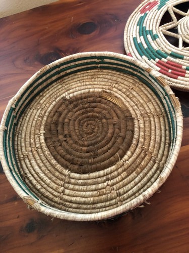 Handgewebter Korbdeckel Seminolen indianischer Stil Kiefernnadel Rattan Tortilla Wärmer? - Bild 11 von 13