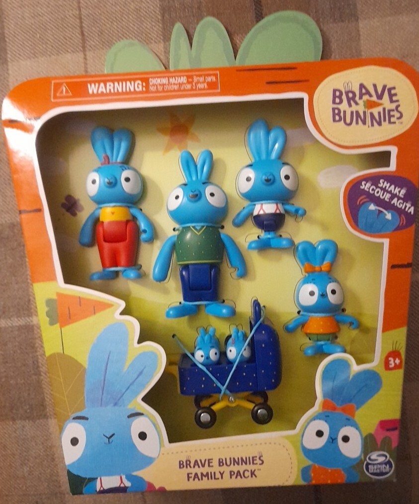 Brave Bunnies Moving Action Figures Ma Pa Bop Boo Family Dolls Collectibles Set