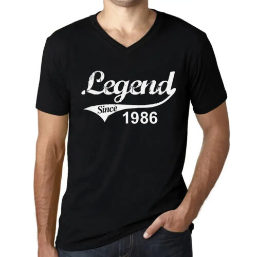 ULTRABASIC Homme Tee-Shirt Col V Une Légende Depuis 1986 Legend Since 1986 - Zdjęcie 1 z 7