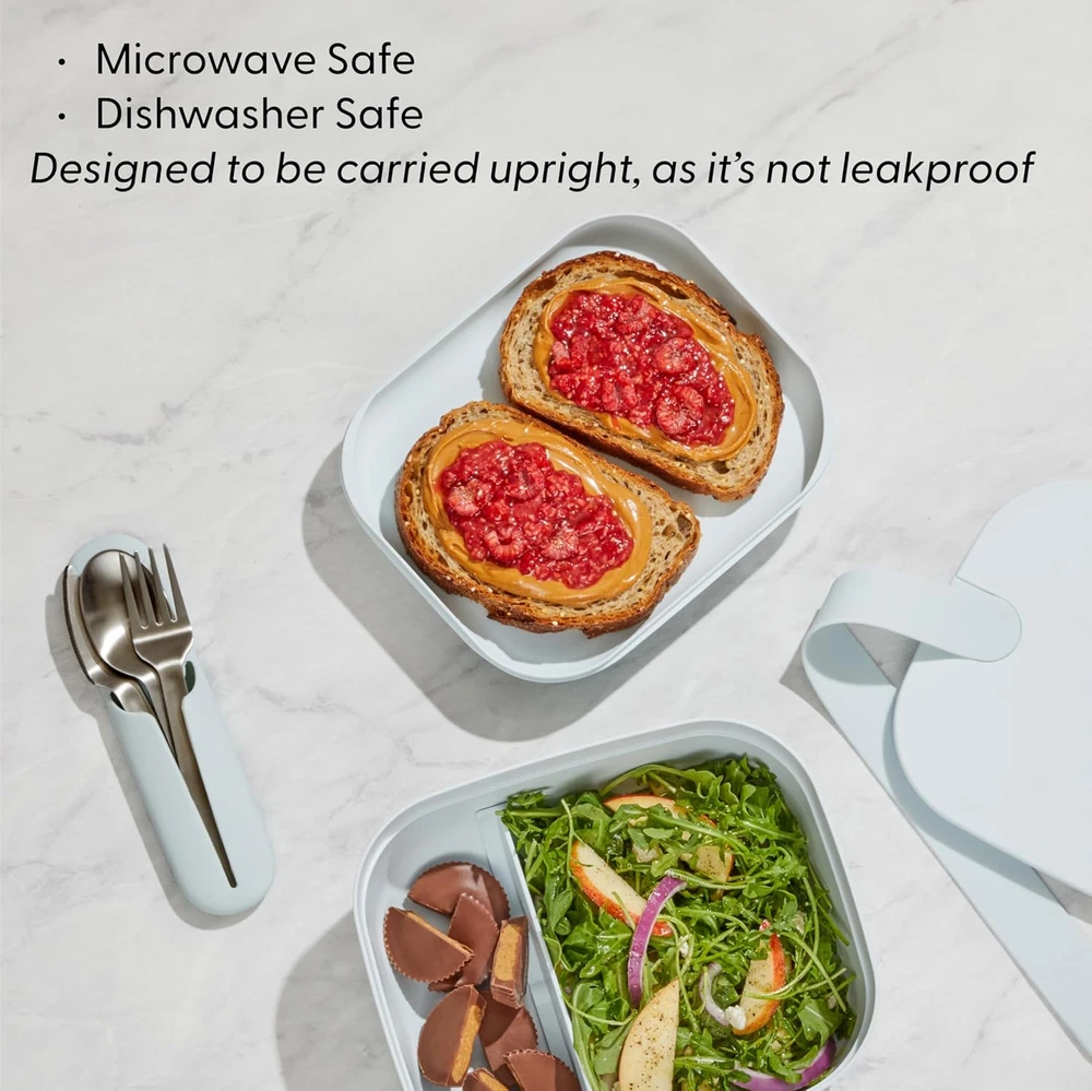 Porter 3-Compartment Bento Lunch Box for Adults with Snack Container