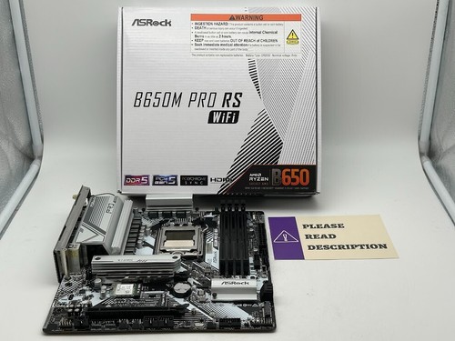ASRock B650M Pro RS WiFi AM5 AMD SATA 6Gb/s Micro ATX Motherboard READ/FOR PARTS