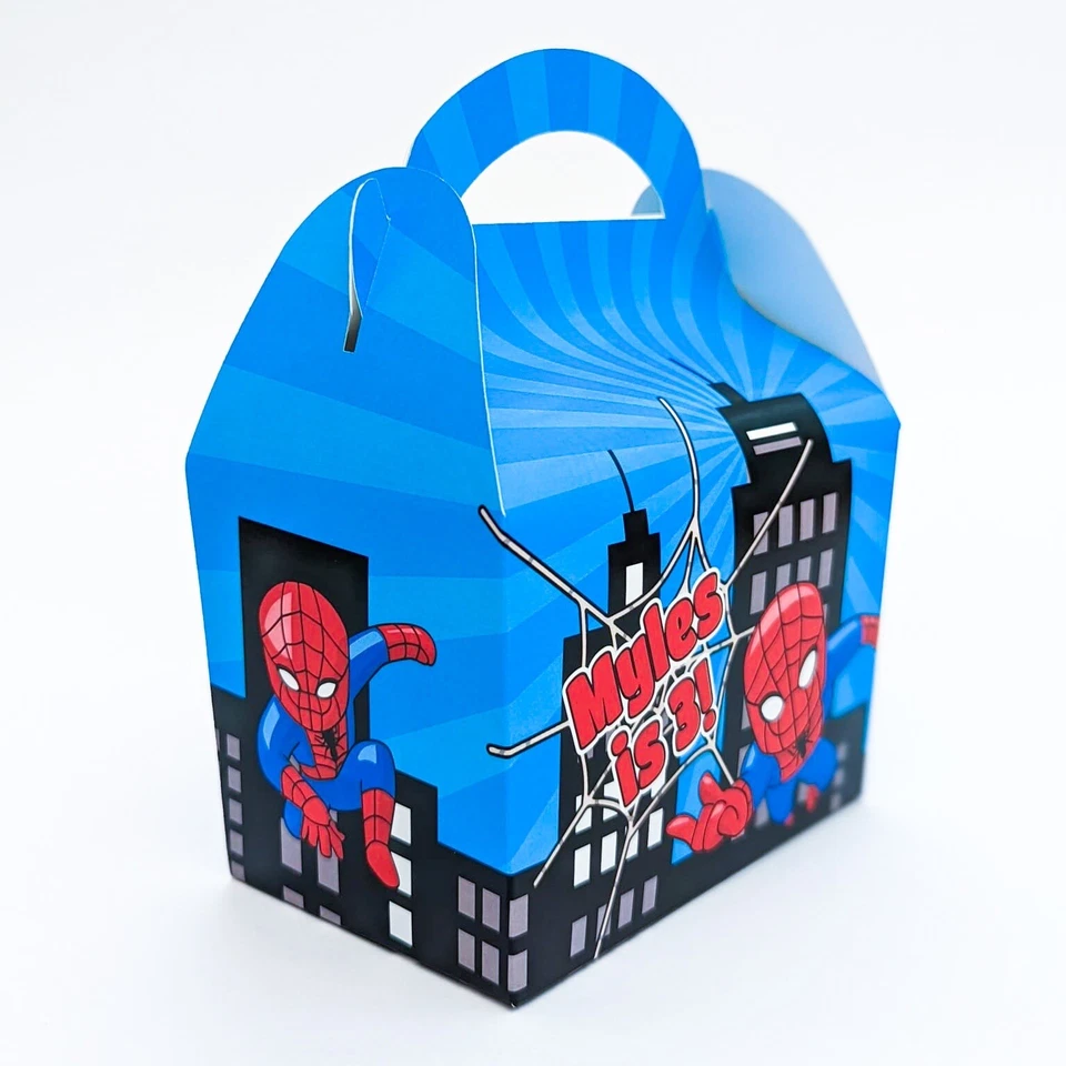 Spiderman Spiderman Marvel Niños Personalizado Fiesta Cajas Favores Bolsa Regalo Foto 2 de 3