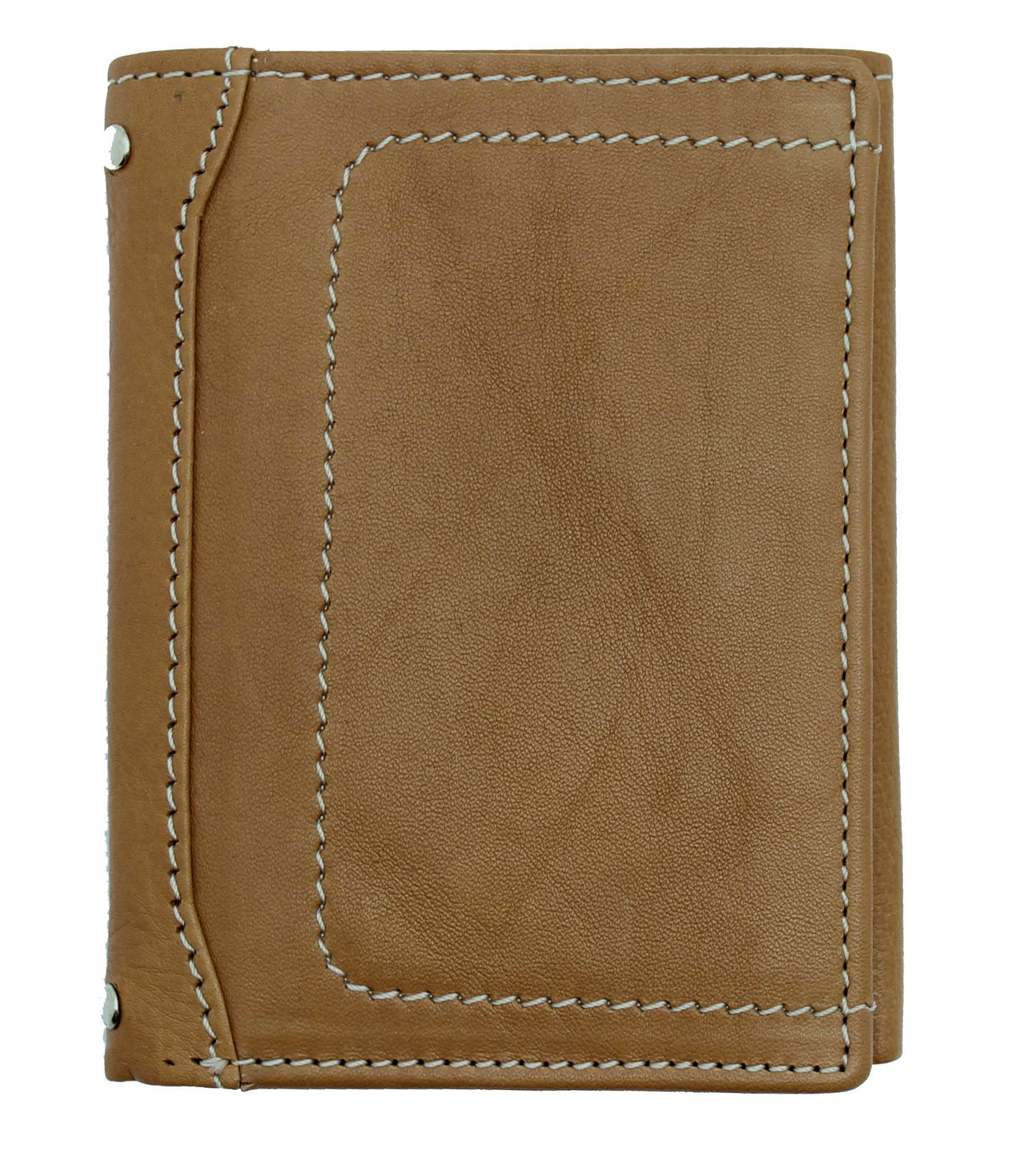 Mens Slim Trifold Leather Wallet Brown With RFID Blocking