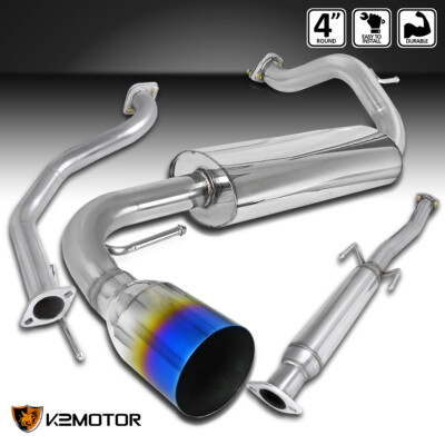 Fits 88-91 Honda CRX Muffler Catback Exhaust System w/ 4'' Burnt Tip 1988-1991