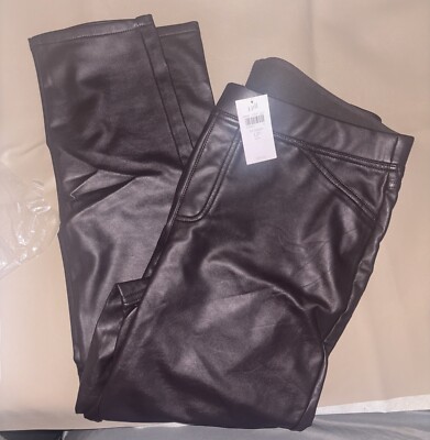 J.JILL Faux Leather Pants Dk Raisin Petite Size L NWT Free Shipping