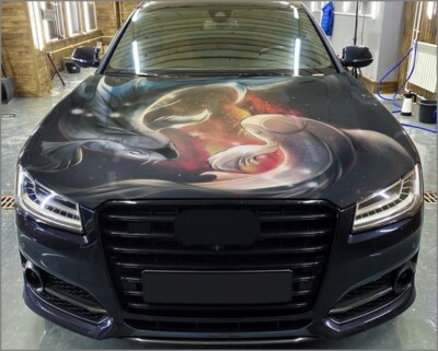 Car Hood Wrap Koi Carps Vinyl Sticker Fishes Full Color Custom Decal