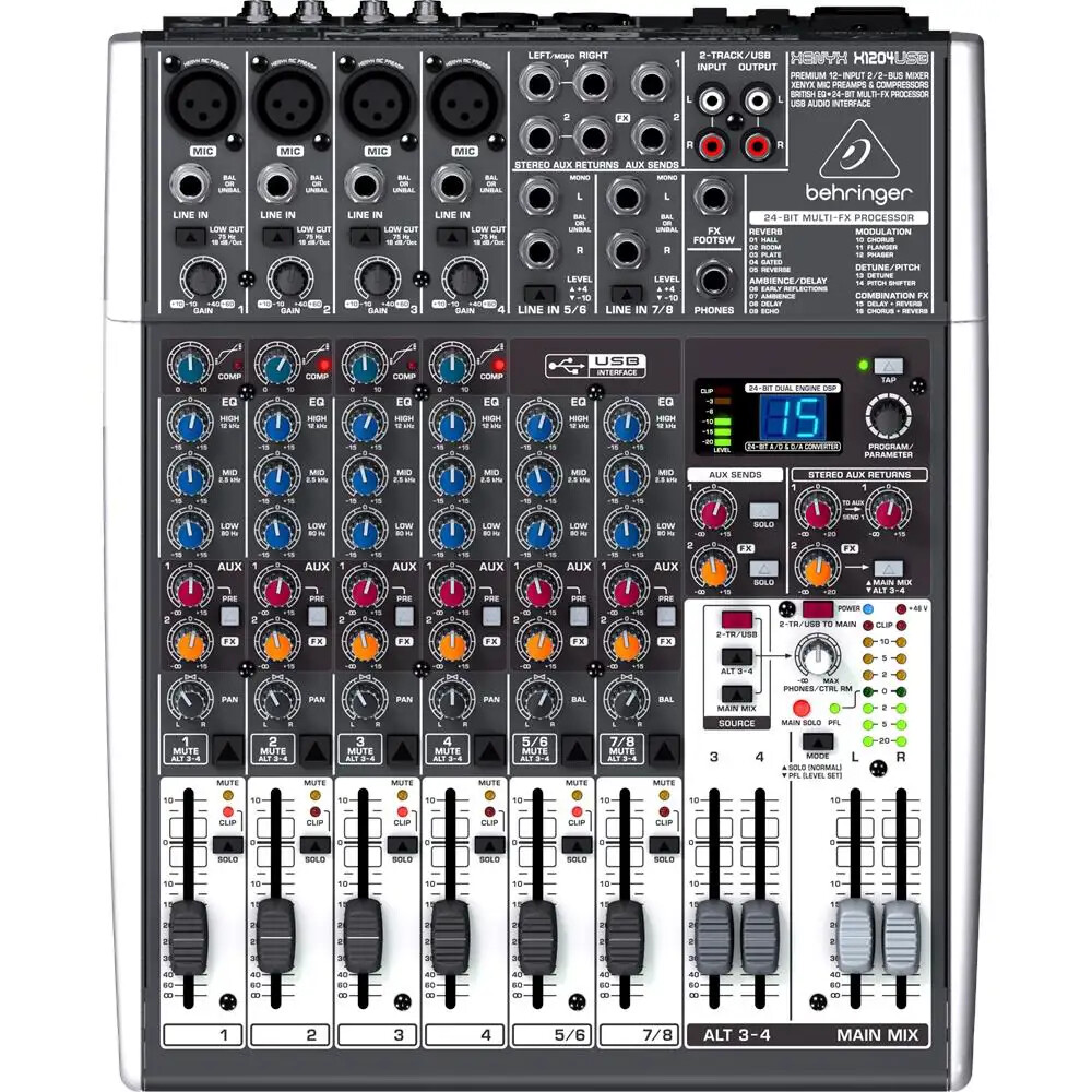 BEHRINGER XENYX X1204USB mixer audio con effetti a 12 canali per 