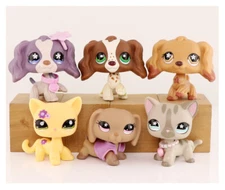 6 Lot Pet Shop LPS Cocker Spaniel 156 1209 575 Cat 1962 468 Dachshund 932 Rare