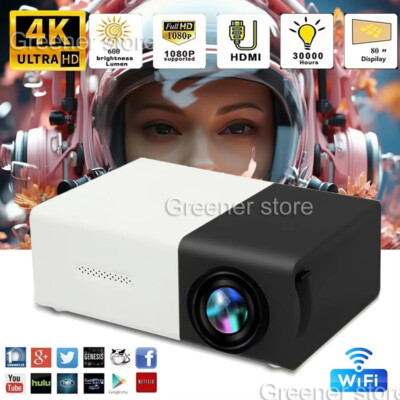 Mini Smart Projektor Tragbar Hause Theater 3D LED for 4k 1080P Film Via HD Port