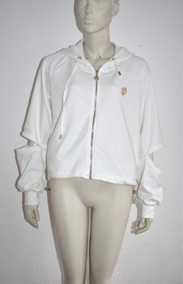 LIU JO * Sweatshirt Jacke mit Cut Outs an den Ärmeln weiß INT L