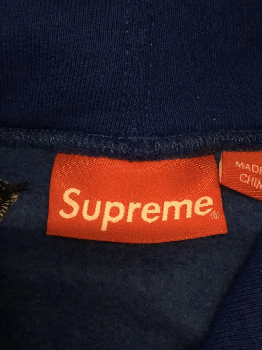 Supreme Felpa con Cappuccio Coperta Applique Felpa con Cappuccio S Cotone Blu Usata