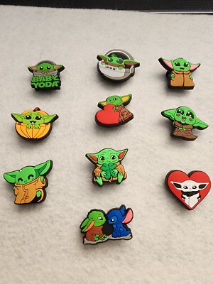 NEW! 10PCS STAR WARS BABY YODA Shoe Charms for Clogs +3