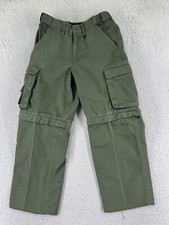 Boy Scouts Pants Youth 8 Green Cargo Convertible Uniform Pant Boys 24x23 READ