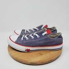 Converse All Star Kids 3 Shoes Denim Love Blue Hearts Sneakers Youth Girls Boys