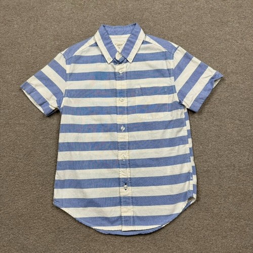 Crewcuts Youth Shirt Size 8 Blue Button Up Short Sleeve J.Crew Collared Boys