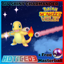 Shiny Kanto Gen 1 Starter Charmander Pokemon 6IV Scarlet and Violet + Masterball