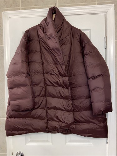 Down Puffer Burgundy Coat Jacket 