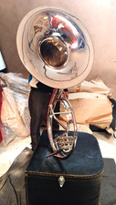 SOUSAPHONE 22"BELL SIZE OF PURE BRASS CHROME POLISH CASE MOUTHPC FREE SHIPPING