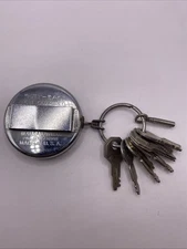 Vintage Key-Bak Retractable Keychain w/ Belt Clip Louis R Batson Wausau Wis USA