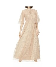 ELIZA J Womens Beige Gown Spaghetti Strap Maxi Formal Dress Size 14