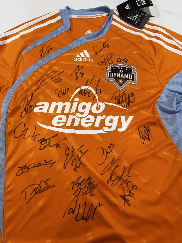 HOUSTON DYNAMICO 2006 Джерси 20 игроков подпись * РЕДКАЯ * размер средний * совершенно новый * - Изображение 2 из 4