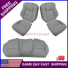 For 2004-2008 Acura TL Front / Rear Bench Perforated Leather Seat Cover Gray