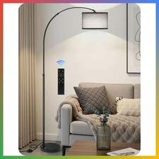 Adjustable Arc Floor Lamp Marble Base Dimmable 75 Inch Gray Modern