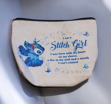 Lilo And Stitch Makeup Bag/ Pencil Case With Writing