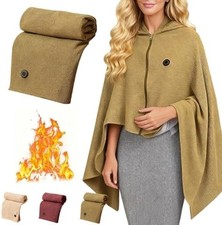 Portable Cordless Heated Shawl, Rechargeable Electric Warming Wrap with 3 Heat