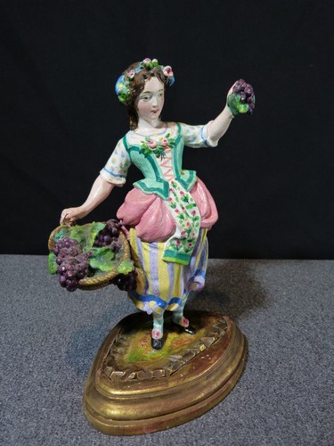 Sculpture Antique Metal Statue Of Woman Antique 19 Century XIX ° Base Wood - Picture 3 of 15