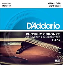D'Addario EJ73 Mandolin Strings, Phosphor Bronze, Light, 10-38