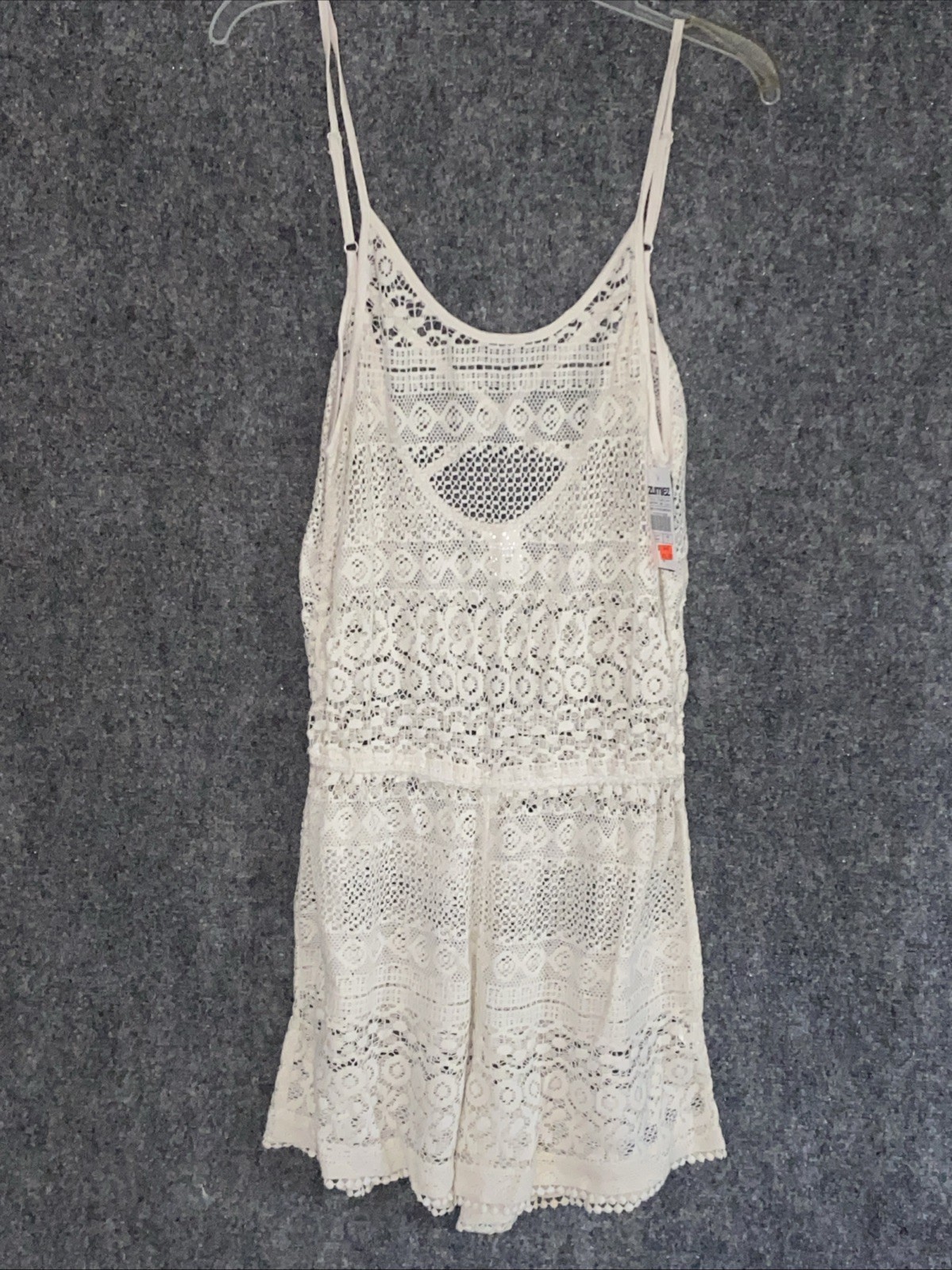 Free People S Crochet Romper Beach Cream  Boho Cover Up Shorts