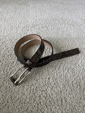 Banana Republic Lack And Brown Skin Print Leather Belt Small