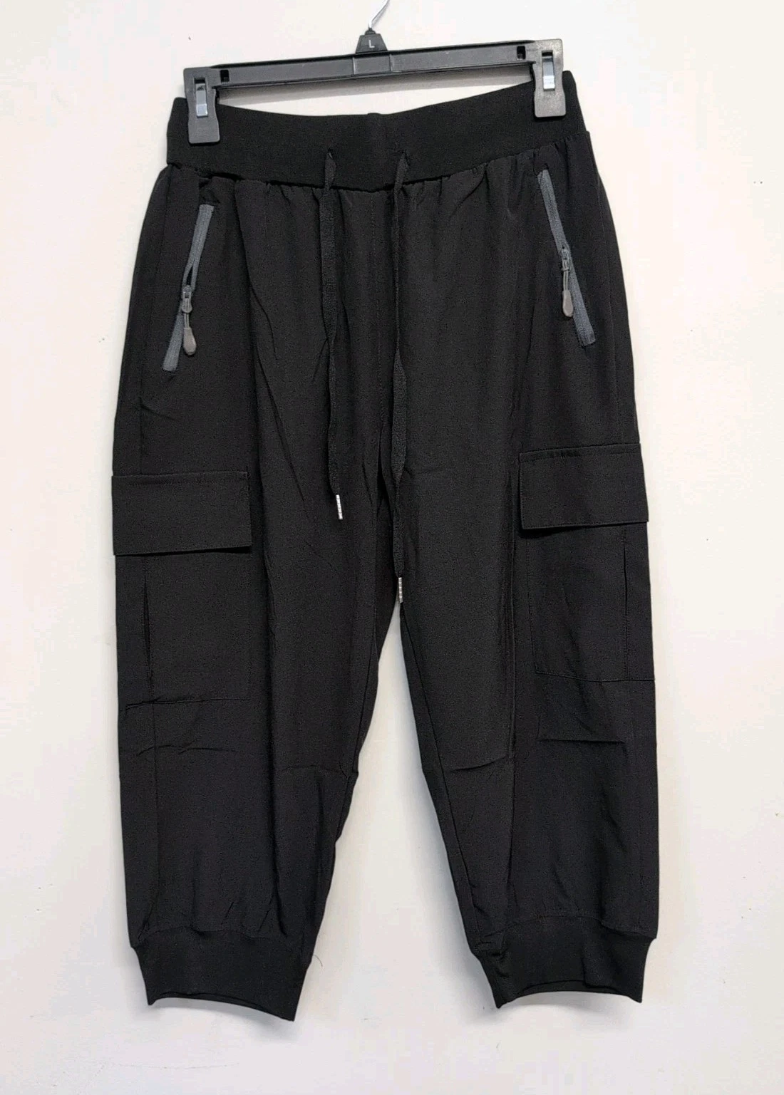 Doublju Lightweight Jogger Hiking Long with Pocket Cargo Pant Medium Black