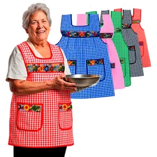 Cuitáxi Traditional Mexican apron for women with pockets beautiful flower
