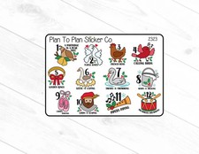 2323 12 Days of Christmas Planner Stickers.