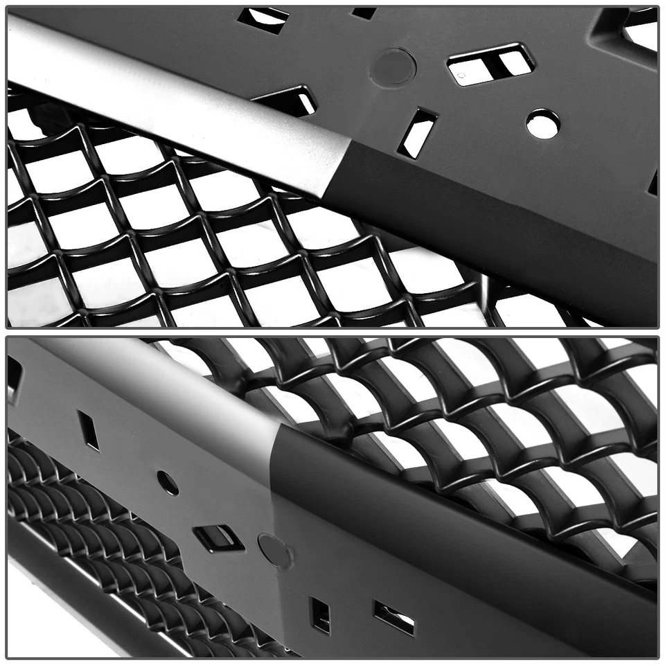 BLACK UPPER/HOOD ABS SQUARE MESH STYLE GRILLE FOR 14-15 SILVERADO 1500 GMT K2XX - Image 4 of 4