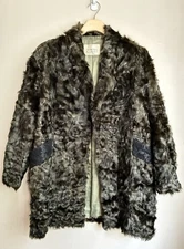 Norma Kamali Rare Vintage 1980’s Rose Pattern Fur Coat