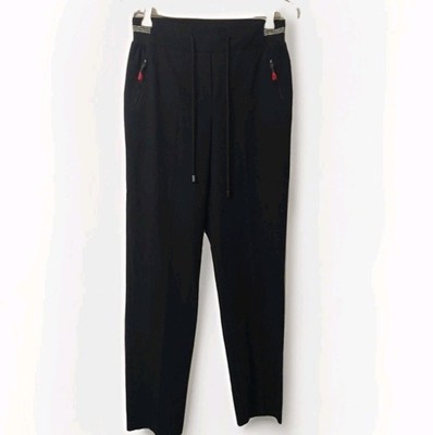 Neymaz Jogging Pants Elastic Waist Zip Pockets Blk Womens EU 38/US 6 Active Wear