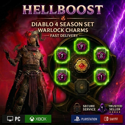 Diablo 4 Season 13  KOMPLETTSET SET TALISMAN CHARMS WARLOCK PC / PS5 / Xbox