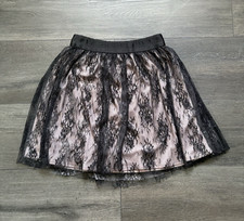 Garage Womens Black Floral Lace Mini Skirt Whimsigoth Coquette Size XS