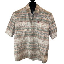 Wrangler Men's Southwest Aztec Print Short Sleeve Button Up Shirt L G