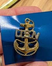 WWII Navy Chief Petty Office Sterling Silver Anchor Pin