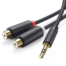 UGREEN 3.5mm Male to 2 RCA Female Jack Stereo Audio Cable Y Adapter Gold Plat...