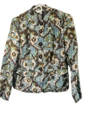 Charter Club Sz M Blazer, Linen, Large Buttons, Pockets